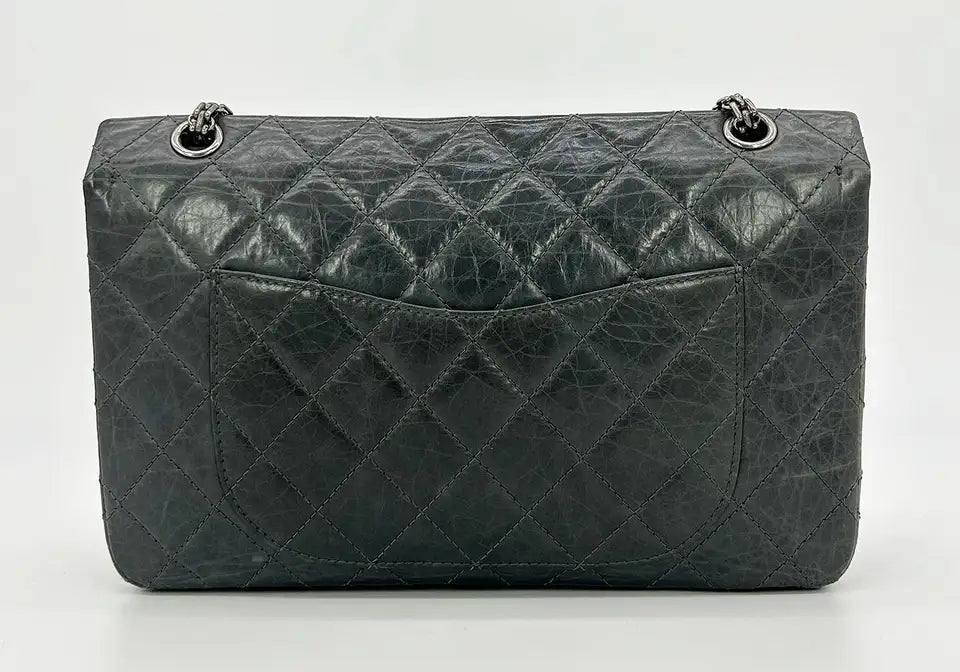 Chanel All - Match Handbag for Versatile StylingChanel Grey Aged Calfskin Anniversary 2.55 Reissue 227 Double Flap Bag