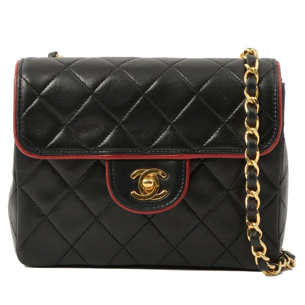 Chanel Luxury Handbag for High - End EventsChanel Around 1990 Made Bicolor Classic Flap Chain Bag Mini Black/Bordeaux