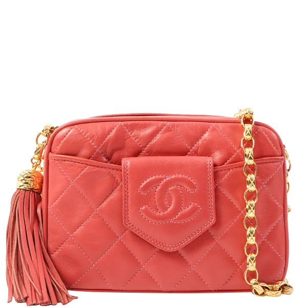 Chanel Medium Tote Bag for Office LadiesChanel Around 1990 Made Cc Mark Stitch Fringe Bijoux Chain Bag Coral Pink