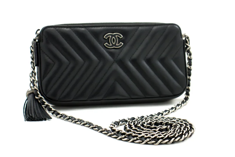 Chanel All - Match Handbag for Versatile StylingCHANEL 2019 Lambskin Wallet On Chain WOC Double Zip Chain Bag SV i24