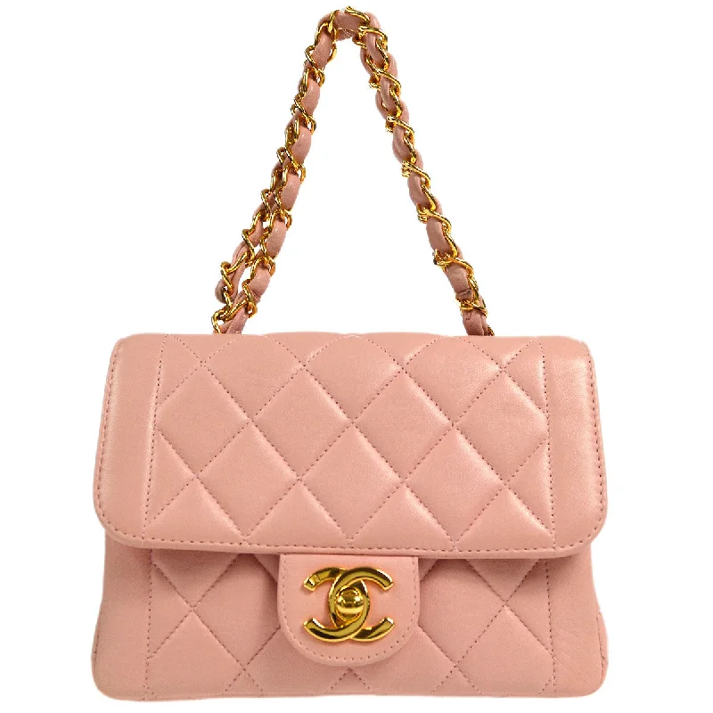 Chanel Vintage Inspired Handbag for Retro LoversCHANEL Border Flap Handbag Mini Pink Lambskin 55257