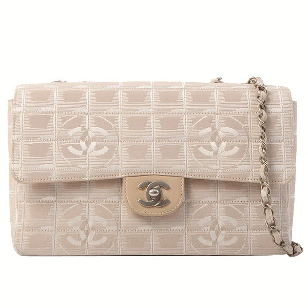 Chanel Medium Tote Bag for Office LadiesChanel Around 2001 Made New Travel Line Turn-Lock Chain Bag Beige