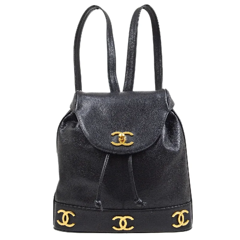 Chanel Classic Flap Bag for Evening PartyCHANEL 1991-1994 Black Caviar Triple CC Backpack AK36817d