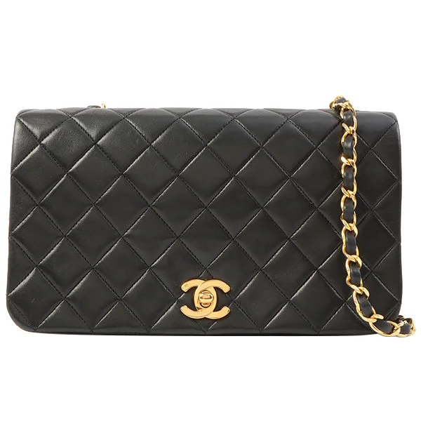 Chanel Handbag with Adjustable Strap for ComfortChanel Around 1990 Made Full Flap Chain Bag 23Cm Black