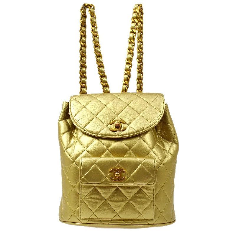 Chanel Colorful Handbag for Spring OutfitsCHANEL 1991-1994 Gold Lambskin DUMA Backpack Medium GS01603c