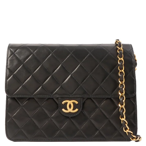 Chanel Handbag with Adjustable Strap for ComfortChanel Around 1997 Made Cc Mark Plate Chain Bag Black