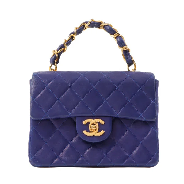 Chanel Lightweight Handbag for Daily ErrandsChanel Around 1990 Made Classic Flap Chain Handbag Mini Blue