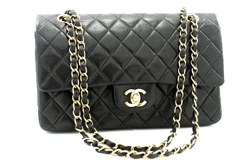 Chanel Colorful Handbag for Spring OutfitsCHANEL Classic Double Flap Medium Chain Shoulder Bag Black Lamb k34