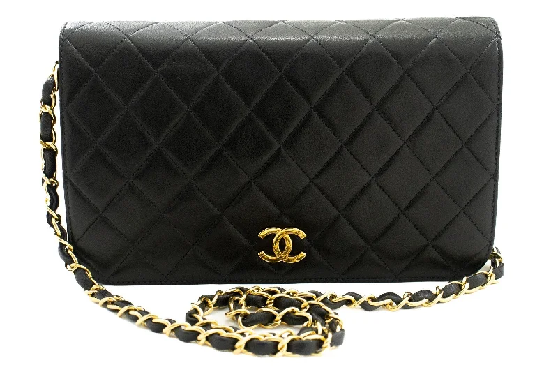 Chanel Chain Strap Handbag for Everyday UseCHANEL Full Flap Chain Shoulder Bag Clutch Black Quilted Lambskin k19