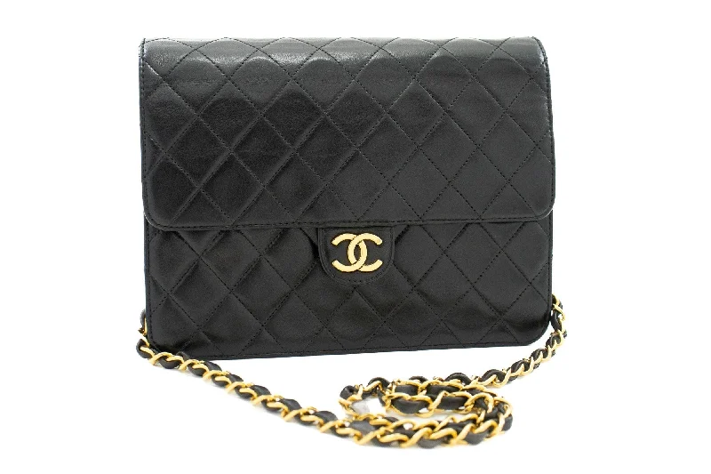 Chanel Black Handbag for Business MeetingsCHANEL Small Chain Shoulder Bag Clutch Black Quilted Flap Lambskin j85