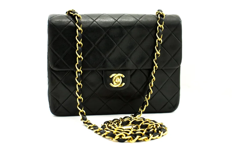 Chanel Handbag with Adjustable Strap for ComfortCHANEL Mini Square Small Chain Shoulder Bag Crossbody Black Quilt f77