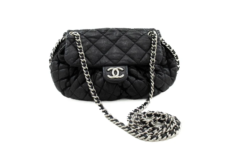 Chanel Limited Edition Handbag for CollectorsCHANEL Chain Around Shoulder Bag Crossbody Black Calfskin Leather j91