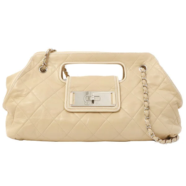 Chanel Vintage Inspired Handbag for Retro LoversChanel 2008 Made Wild Stitch 2.55 2 Way Bag Beige