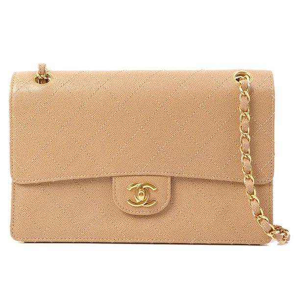 Chanel All - Match Handbag for Versatile StylingChanel Around 1998 Made Caviar Skin Turn-Lock Shoulder Bag Beige