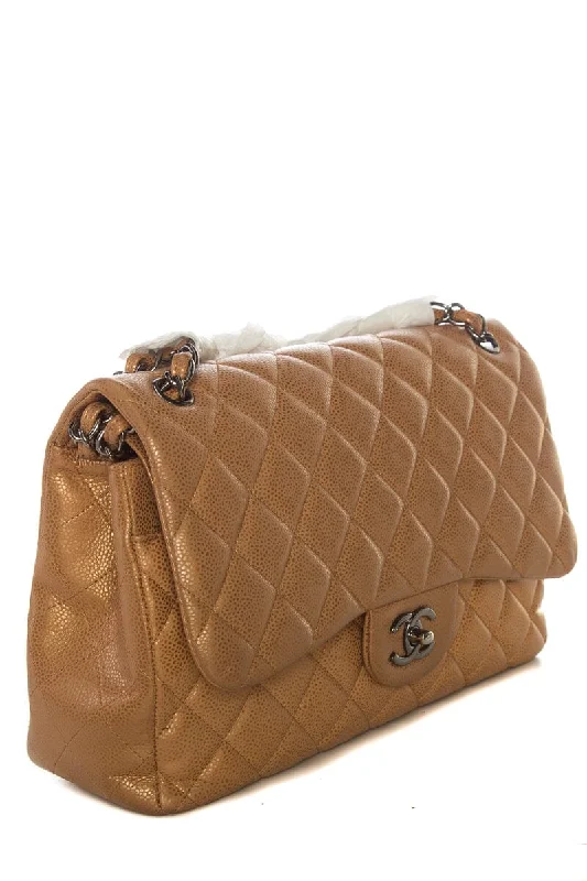 Chanel Limited Edition Handbag for CollectorsChanel Gold Pearly JUmbo Caviar Double Flap  Handbag