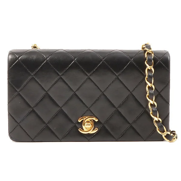 Chanel New Arrival Handbag with Gold HardwareChanel Around 1990 Made Full Flap Turn-Lock Chain Bag Mini Black