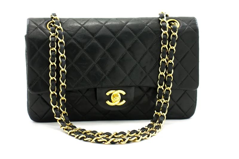 Chanel Classic Flap Bag for Evening PartyCHANEL 2.55 Double Flap Medium Chain Shoulder Bag Black Lambskin i51