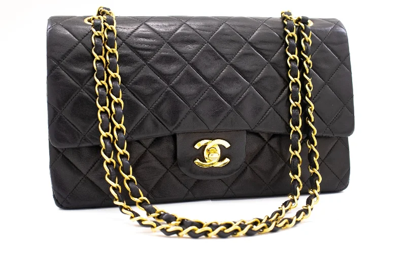 Chanel Medium Tote Bag for Office LadiesCHANEL Classic Double Flap 10" Chain Shoulder Bag Black Lambskin k71