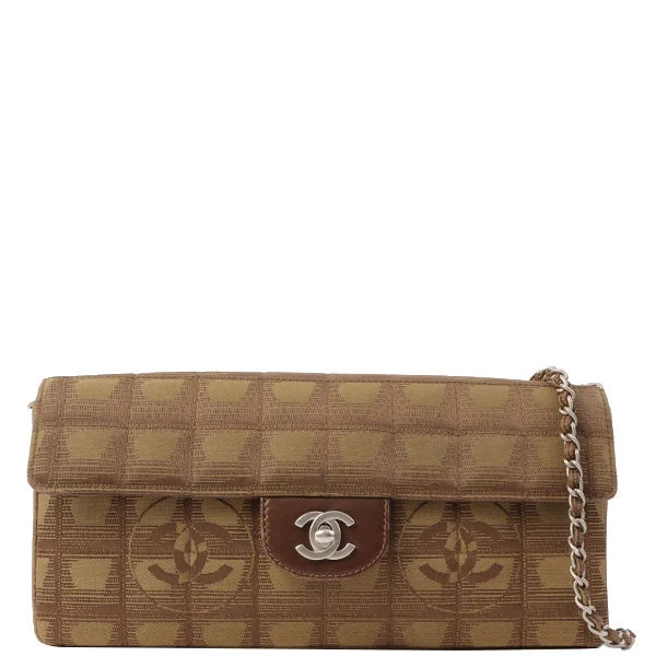 Chanel Lightweight Handbag for Daily ErrandsChanel Around 2002 Made New Travel Nylon Chocolate Bar Turn-Lock Chain Bag Khaki/Brown