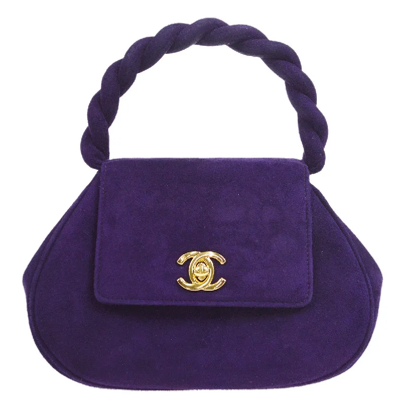 Chanel All - Match Handbag for Versatile StylingCHANEL * 1996-1997 Handbag Purple Suede 57059