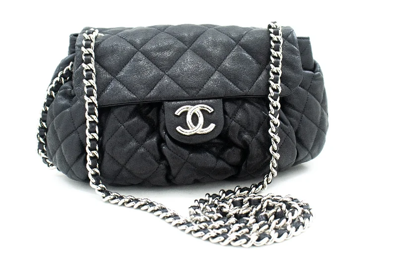 Chanel Lightweight Handbag for Daily ErrandsCHANEL Chain Around Shoulder Bag Crossbody Black Calfskin Leather k16