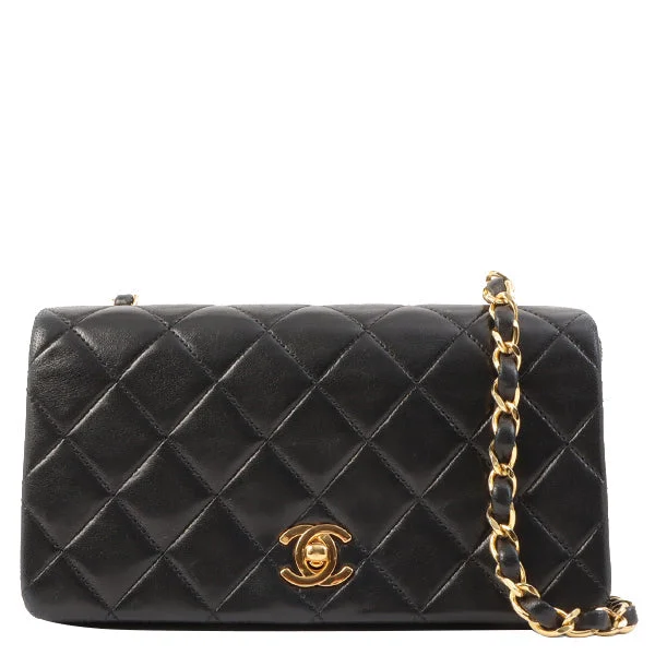 Chanel Designer Handbag with Unique DesignChanel Around 1990 Made Full Flap Turn-Lock Chain Bag Mini Black