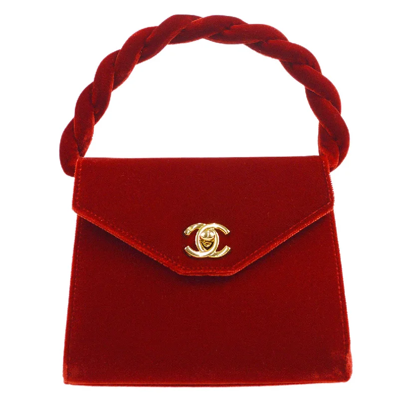 Chanel Handbag with Adjustable Strap for ComfortCHANEL * 1996-1997 Handbag Red Velvet 57060