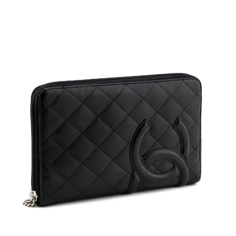 Chanel Classic Flap Bag for Evening PartyChanel Black Quilted Calfskin Cambon Zip Around Organizer Wallet