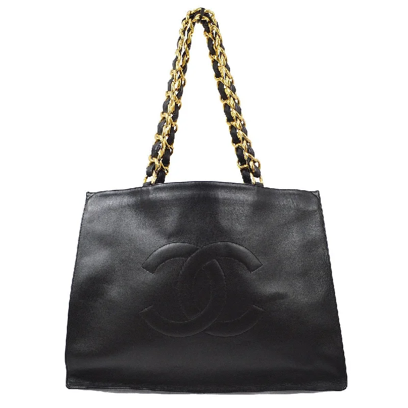 Chanel Medium Tote Bag for Office LadiesCHANEL 1994-1996 Black Lambskin XL Tote Bag 71208