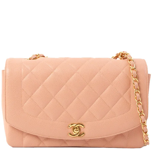 Chanel Colorful Handbag for Spring OutfitsChanel Around 1995 Made Caviar Skin Diana Flap Chain Bag 25Cm Baby Pink