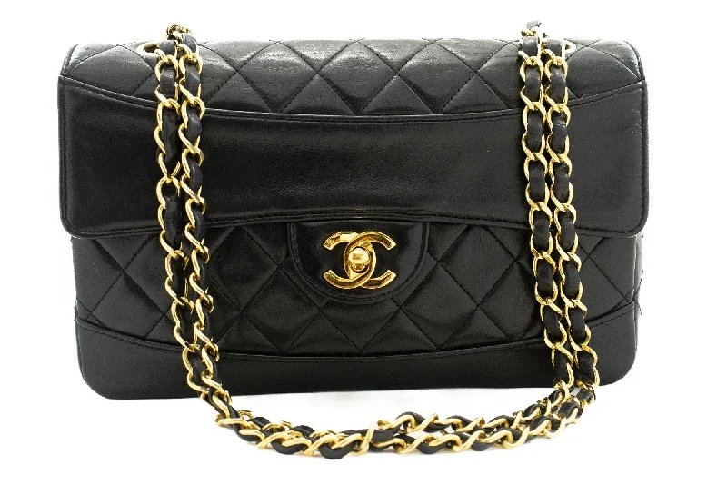 Chanel Black Handbag for Business MeetingsCHANEL Vintage Classic Chain Shoulder Bag Flap Quilted Lambskin j97