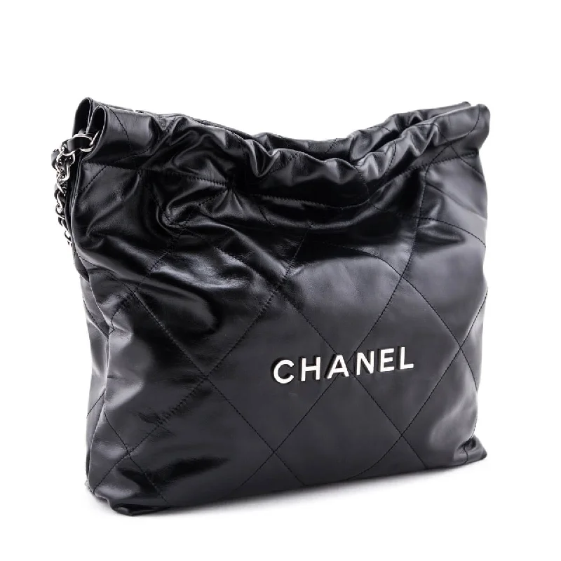 Chanel Limited Edition Handbag for CollectorsChanel Black Shiny Calfskin Quilted Small Chanel 22 Bag