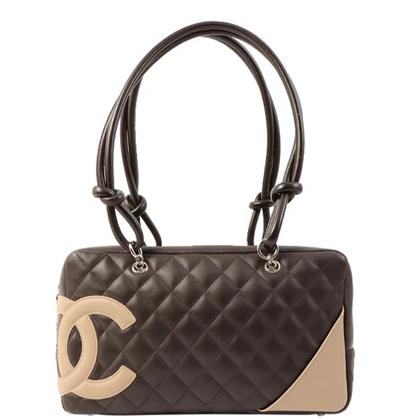 Chanel Chain Strap Handbag for Everyday UseChanel Around 2004 Made Cambon Boston Bag Dark Brown/Beige