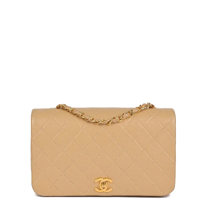 Chanel Lightweight Handbag for Daily ErrandsChanel Beige Quilted Lambskin Vintage Small Classic Single Full Flap Bag