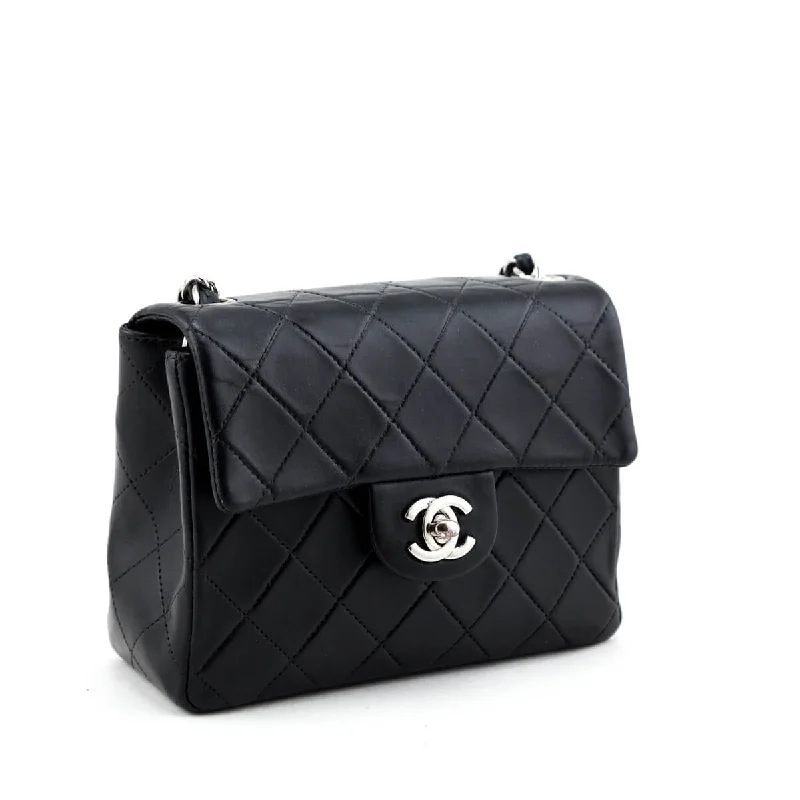 Chanel All - Match Handbag for Versatile StylingChanel Black Quilted Lambskin Vintage Mini Single Flap Bag