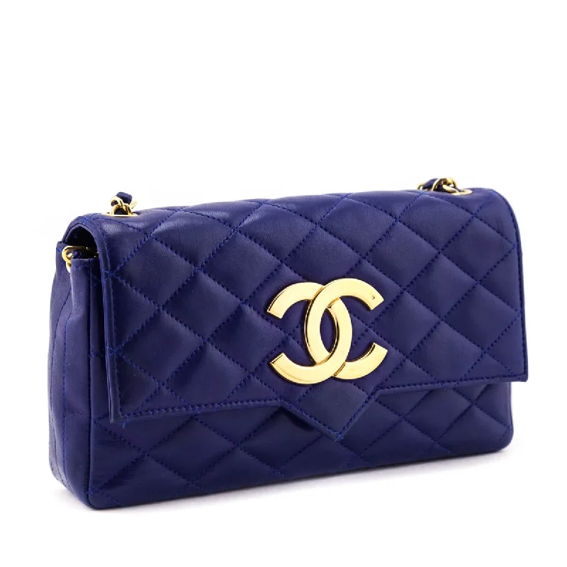 Chanel Luxury Handbag for High - End EventsChanel Blue Lambskin Quilted Vintage Pointed Flap Bag