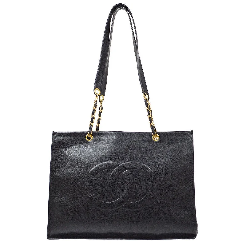 Chanel Limited Edition Handbag for CollectorsCHANEL 1996-1997 Black Caviar XL Tote Bag 61245