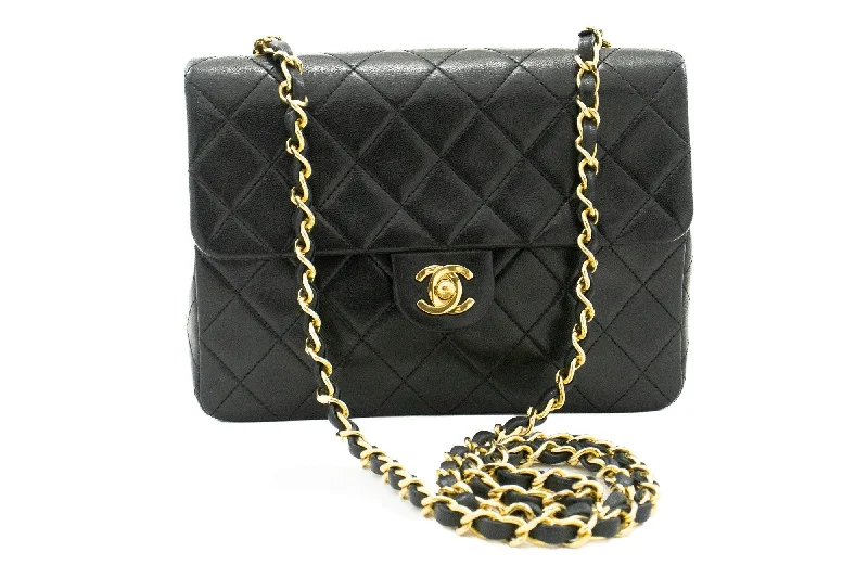 Chanel Luxury Handbag for High - End EventsCHANEL Mini Square Small Chain Shoulder Bag Crossbody Black Quilt k44