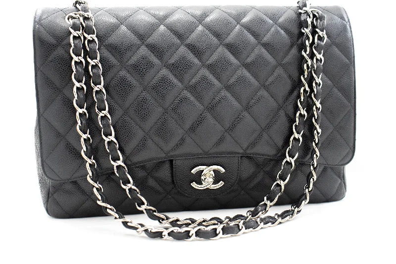 Chanel New Arrival Handbag with Gold HardwareCHANEL Caviar Grained Calfskin Flap Chain Shoulder Bag Black 13" i90