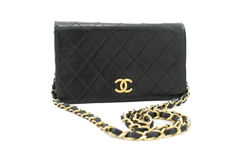 Chanel New Arrival Handbag with Gold HardwareCHANEL Full Flap Chain Shoulder Bag Clutch Black Quilted Lambskin j67