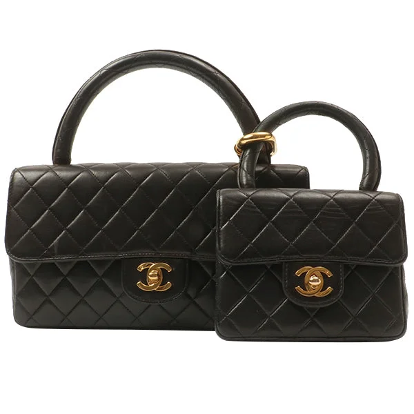 Chanel Medium Tote Bag for Office LadiesChanel Around 1992 Made Classic Flap Handbag With Micro Bag Black