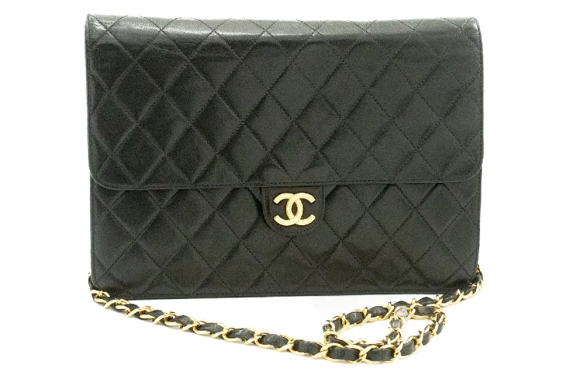 Chanel New Arrival Handbag with Gold HardwareCHANEL Chain Shoulder Bag Clutch Black Quilted Flap Lambskin Purse k58