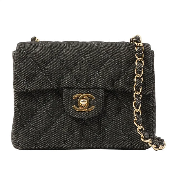 Chanel Colorful Handbag for Spring OutfitsChanel Around 1998 Made Denim Classic Flap Chain Bag Mini Black