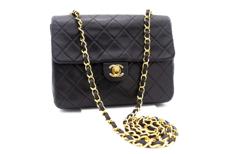 Chanel Limited Edition Handbag for CollectorsCHANEL Mini Square Small Chain Shoulder Bag Crossbody Black Quilt k85