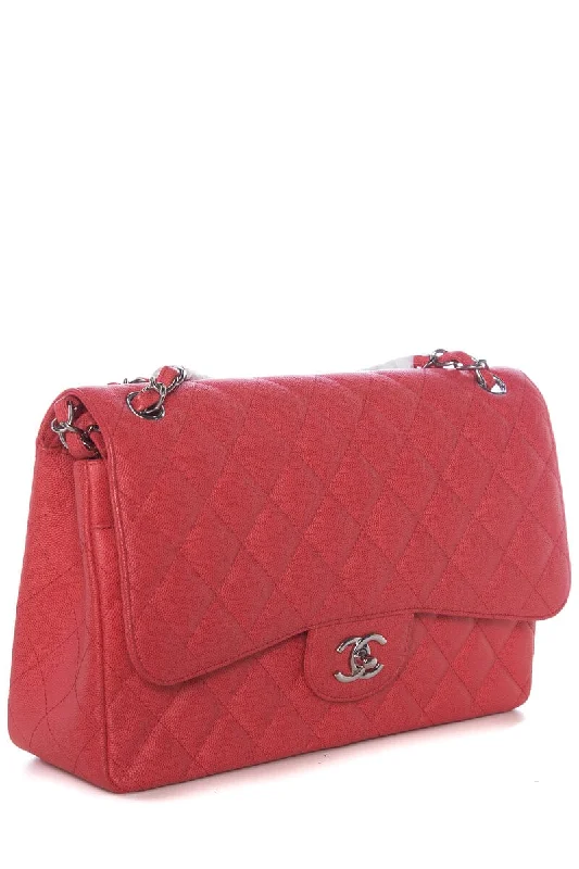 Chanel All - Match Handbag for Versatile StylingChanel Pink Caviar Jumbo SHW  Handbag