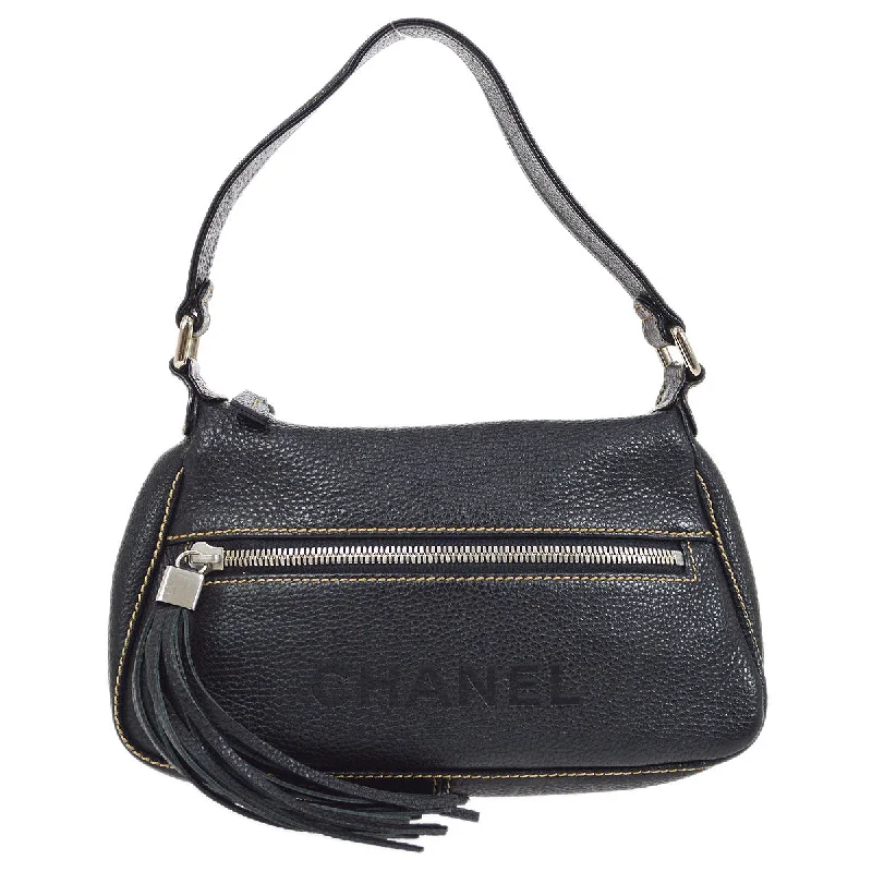 Chanel All - Match Handbag for Versatile StylingCHANEL 2001-2003 Black Caviar Hobo Bag 01826