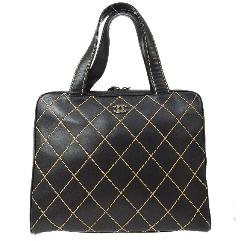 Chanel New Arrival Handbag with Gold HardwareCHANEL 2000-2001 Black Calfskin Wild Stitch Handbag 33992