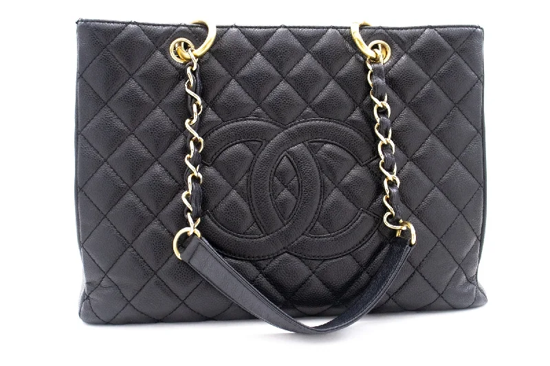 Chanel Small Crossbody Bag for TravelCHANEL Caviar GST 13" Grand Shopping Tote Chain Shoulder Bag Black k54