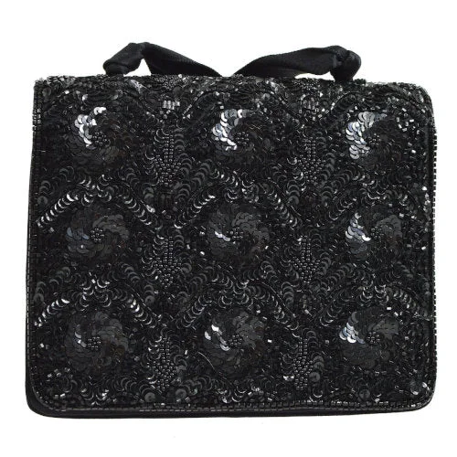 Chanel Lightweight Handbag for Daily ErrandsCHANEL 1994-1996 Sequins CC Cross Body Shoulder Bag Black AK35552h