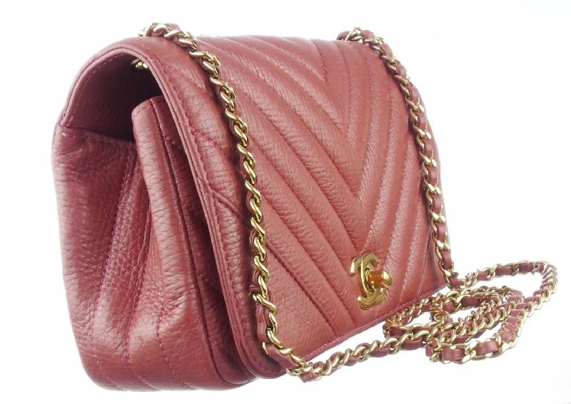 Chanel Small Crossbody Bag for TravelCHANEL dark blush pink chevron leather 2.55 mini rectangular flap bag 2017